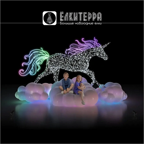 Бегущий единорог световая новогодняя фигура